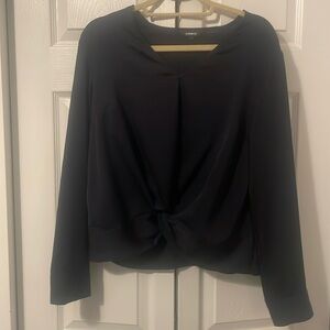 Navy Blue blouse  with twist waist detail